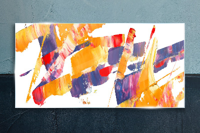 Dynamic abstract brush strokes Wall art on glass