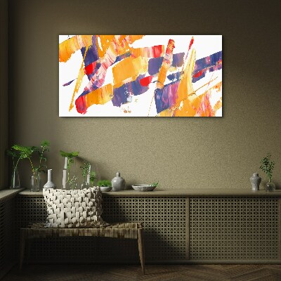 Dynamic abstract brush strokes Wall art on glass