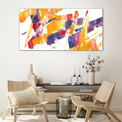 Dynamic abstract brush strokes Wall art on glass