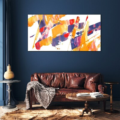 Dynamic abstract brush strokes Wall art on glass