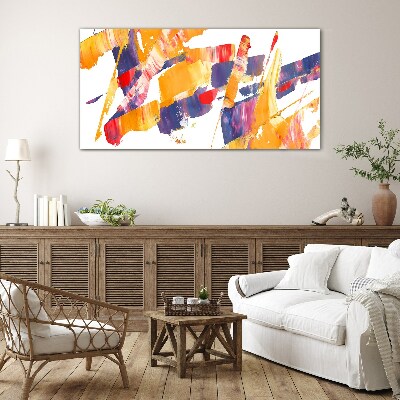 Dynamic abstract brush strokes Wall art on glass