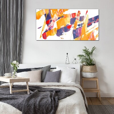 Dynamic abstract brush strokes Wall art on glass