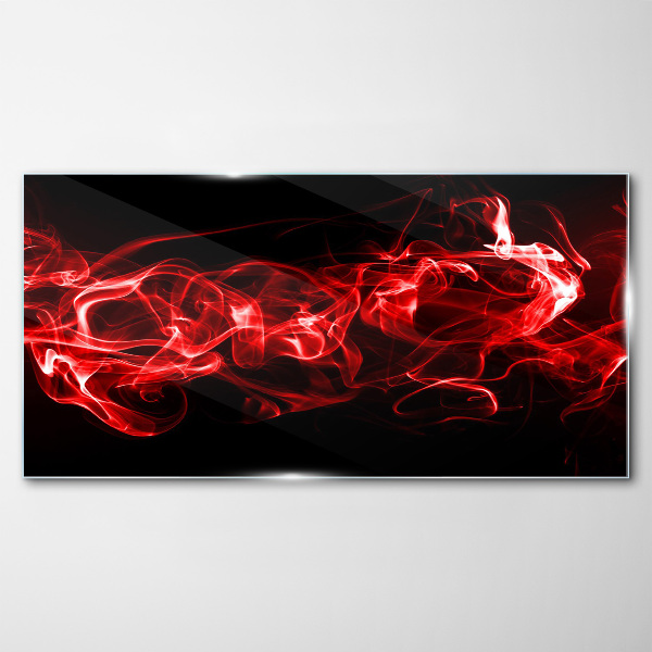 Dancing red streaks Glass art print
