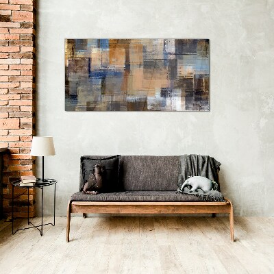 Abstract composition of colors Wall art on glass