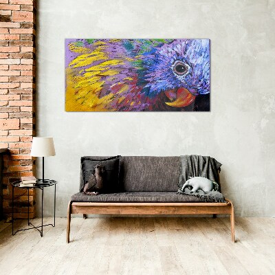 Abstraction animal parrot Glass Wall Art