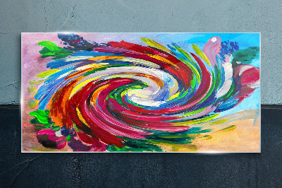 A Whirlwind of Colors Glass art print
