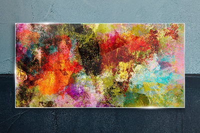 Colorful chaos of abstraction Wall art on glass