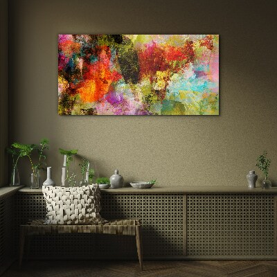 Colorful chaos of abstraction Wall art on glass