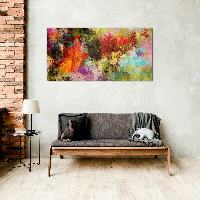 Colorful chaos of abstraction Wall art on glass