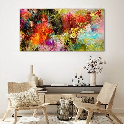 Colorful chaos of abstraction Wall art on glass