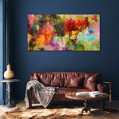 Colorful chaos of abstraction Wall art on glass