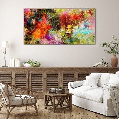 Colorful chaos of abstraction Wall art on glass