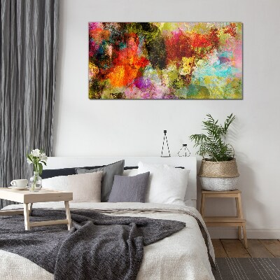 Colorful chaos of abstraction Wall art on glass