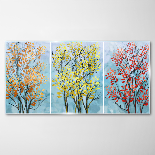 Tree leaves branches Glass Print