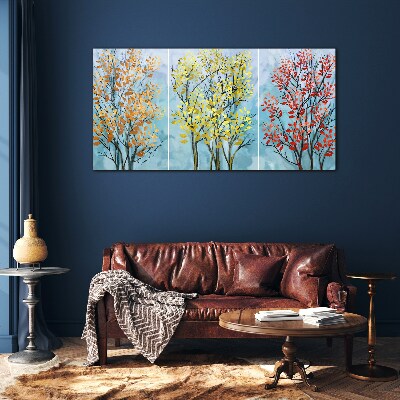 Autumn trees in colors Wall art on glass