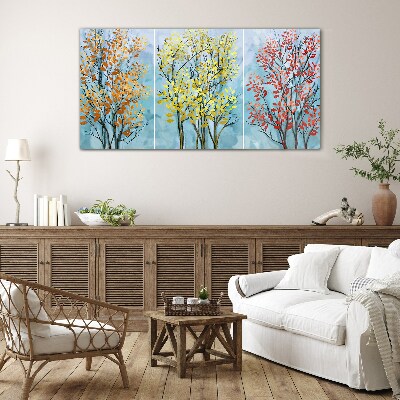 Tree leaves branches Glass Print