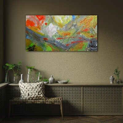 Dynamic explosion of colors Glass art print
