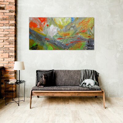 Dynamic explosion of colors Glass art print
