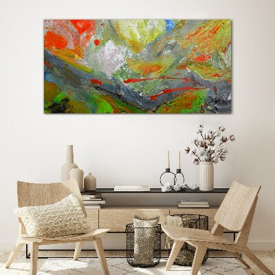 Dynamic explosion of colors Glass art print