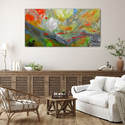 Dynamic explosion of colors Glass art print