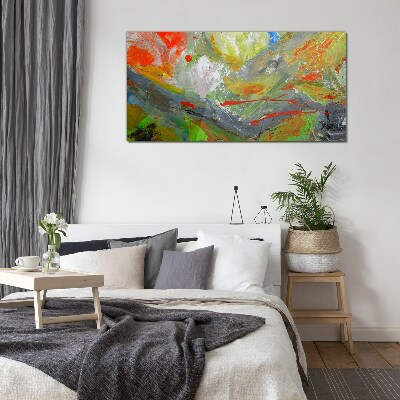 Dynamic explosion of colors Glass art print
