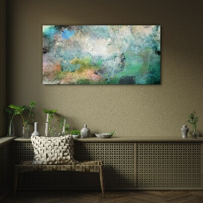 Abstract composition in shades of green Glass art print