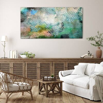 Abstract composition in shades of green Glass art print