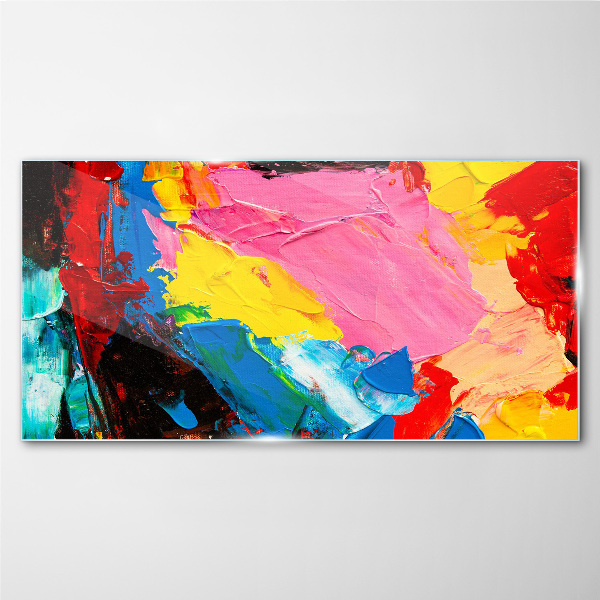 Colorful chaos on canvas Wall art on glass