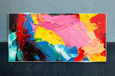 Colorful chaos on canvas Wall art on glass