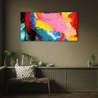 Colorful chaos on canvas Wall art on glass