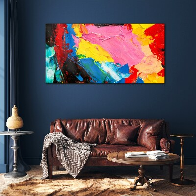 Colorful chaos on canvas Wall art on glass