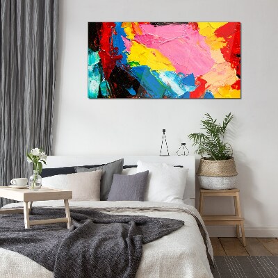 Colorful chaos on canvas Wall art on glass