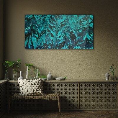 Turquoise swirls of abstraction Glass art print