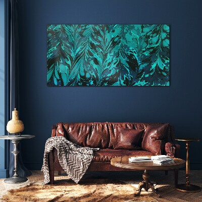 Turquoise swirls of abstraction Glass art print