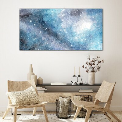 Night sky galaxy star Glass Print