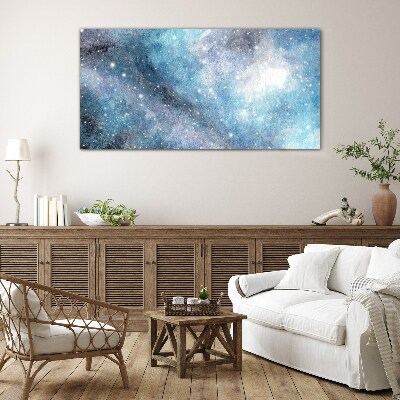 Night sky galaxy star Glass Print