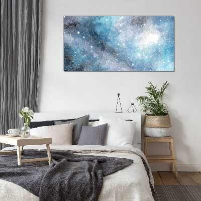 Night sky galaxy star Glass Print