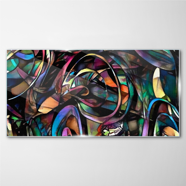 Modern abstraction Glass Print