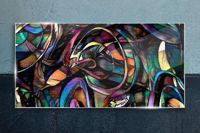 Modern abstraction Glass Print