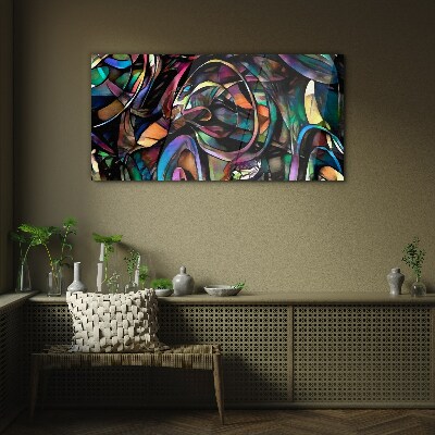 Colorful abstractions in glass Glass art print