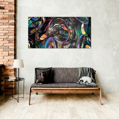 Modern abstraction Glass Print