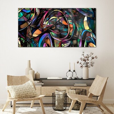 Modern abstraction Glass Print