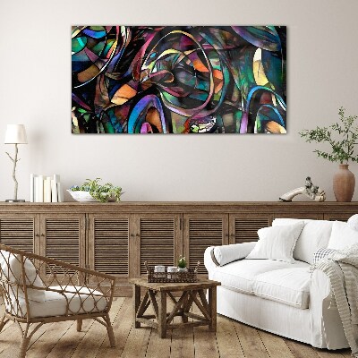 Modern abstraction Glass Print