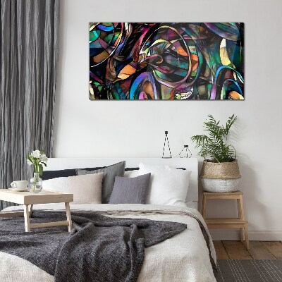 Colorful abstractions in glass Glass art print