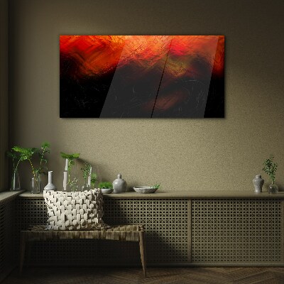 Sunset on Fire Wall art on glass