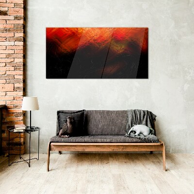 Sunset on Fire Wall art on glass