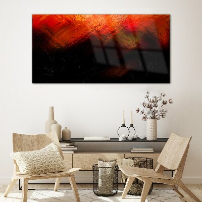 Sunset on Fire Wall art on glass