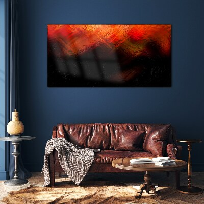 Sunset on Fire Wall art on glass