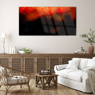 Sunset on Fire Wall art on glass