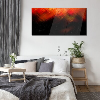 Sunset on Fire Wall art on glass